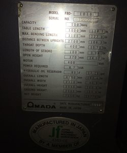 Листогибочный пресс гидравлический Amada CNC 100-3000